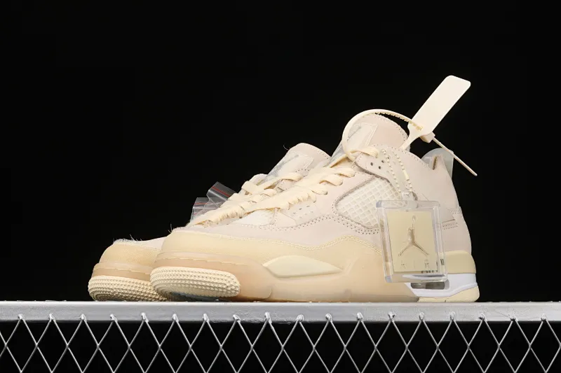 All categories Air Jordan Jordan series basketball shoes Air Jordan 4 pure original OF x Air Jordan 4 Retro "Cream/Sail" AJ4 Joe 4 mid-top retro casual sports culture basketball shoes CV9388-100